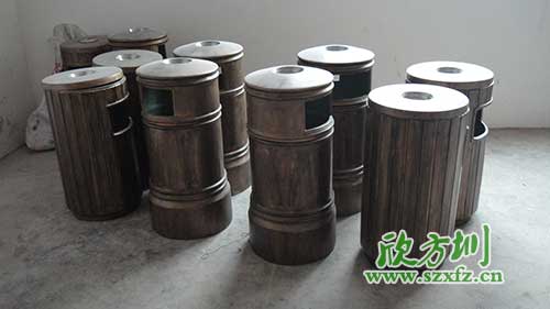  古意盎然，韶關園林仿銅玻璃鋼垃圾桶